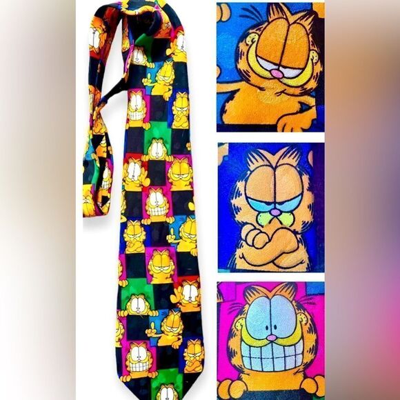 GARFIELD Other - Garfield Vintage 90’s Large Squares 100% Silk Necktie
